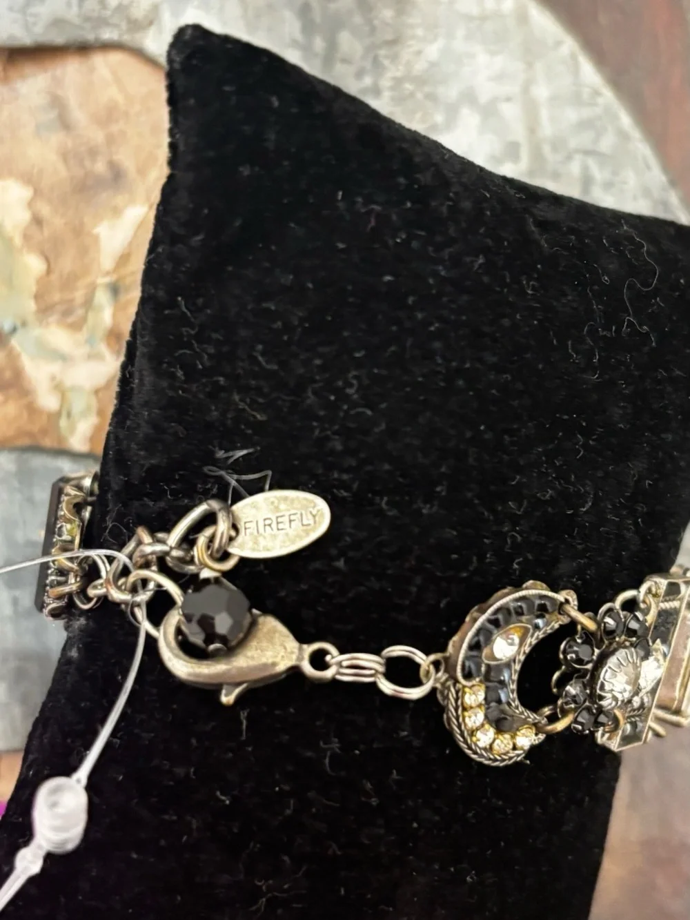 FireFly Black Clean and Iridescent Crystal Bracelet